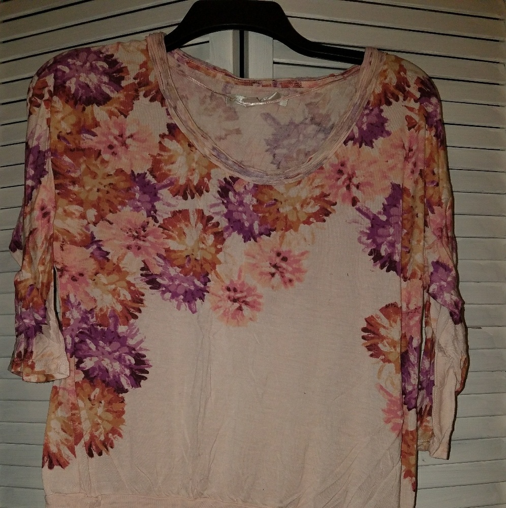 Lauren conrad 3/4 sleeve floral blouse